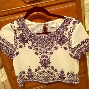 Blue and white two Piece Outfit